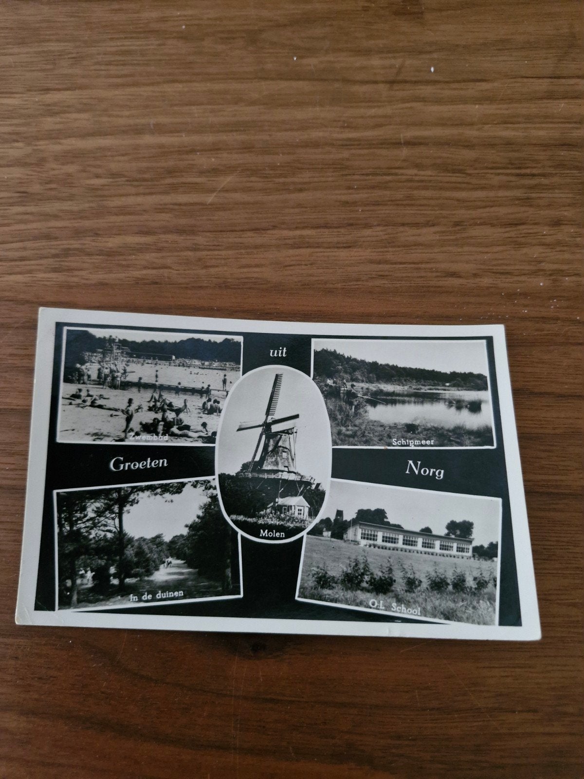 055 Oude ansichtkaart Norg, Ophalen of Verzenden, 1940 tot 1960, Gelopen, Drenthe