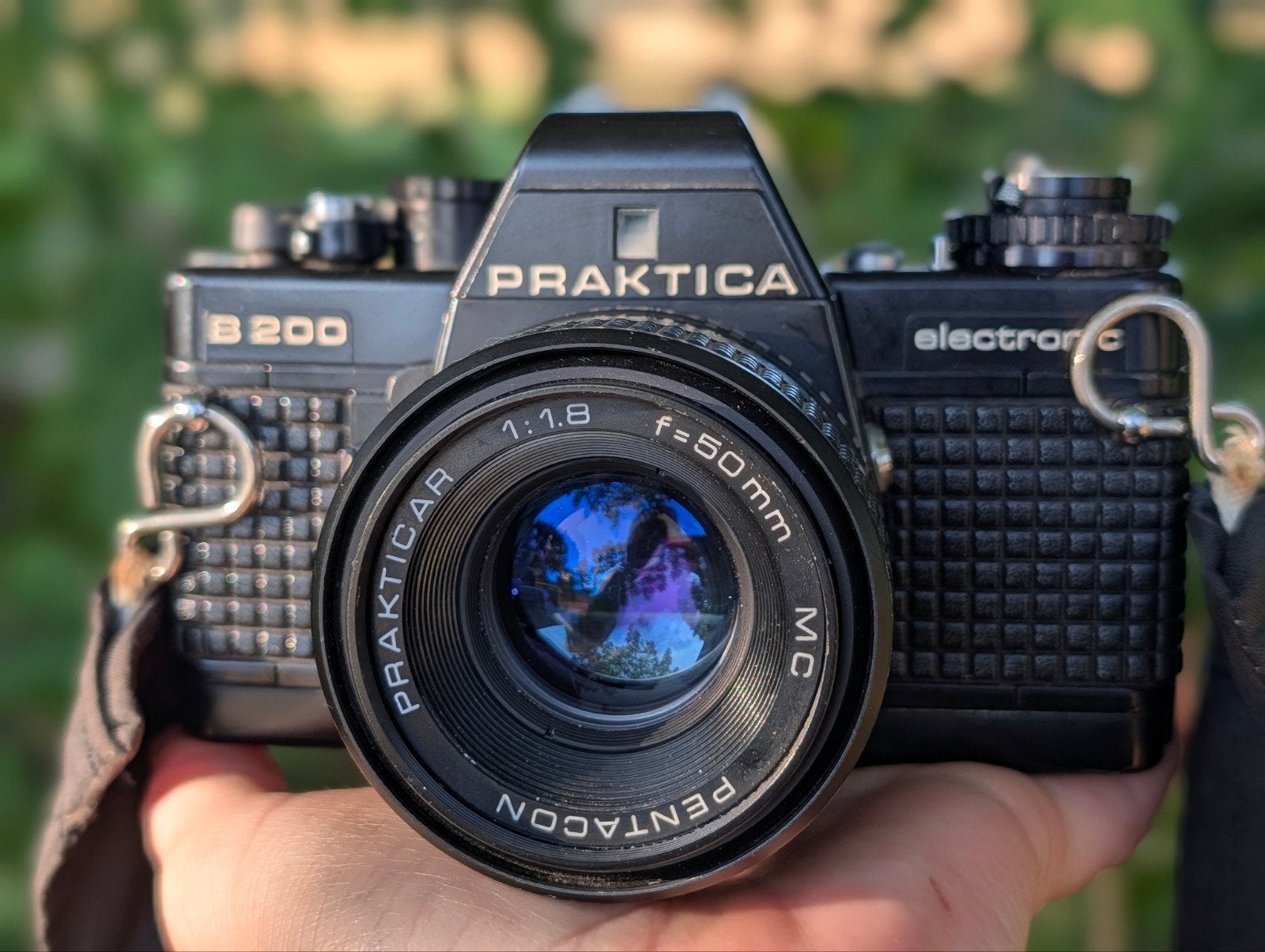 Praktica B200 Spiegelreflexcamera met Pentacon 50mm lens, Verzenden, Gebruikt, Spiegelreflex, Overige Merken