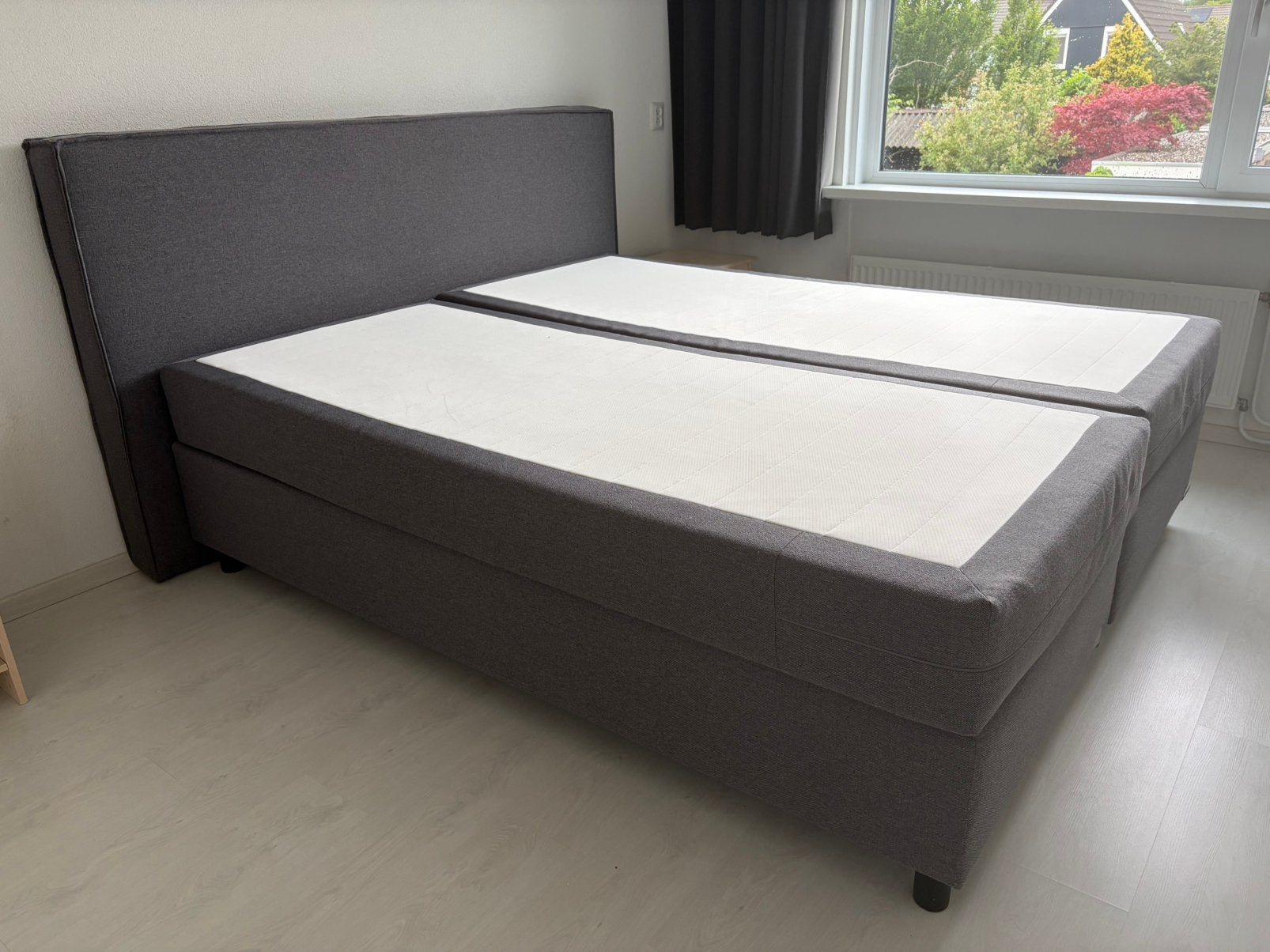 Nette boxspring 180/210 incl hoofdboard en onderstel, Ophalen, Gebruikt, 210 cm, Tweepersoons