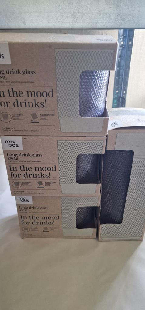 Ah moods buitenservies buiten servies longd glazen en karaf, Huis en Inrichting, Keuken | Servies, Nieuw, Ophalen of Verzenden