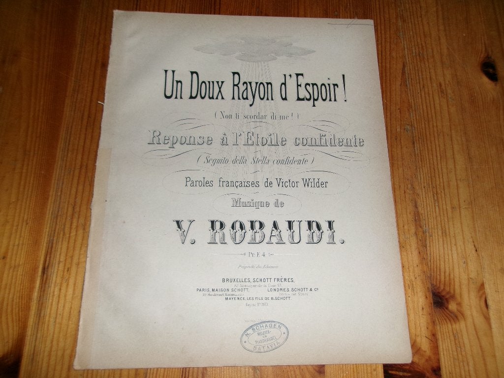 V. Robaudi - un doux rayon d'espoir, Piano, Gebruikt, Ophalen of Verzenden, Artiest of Componist