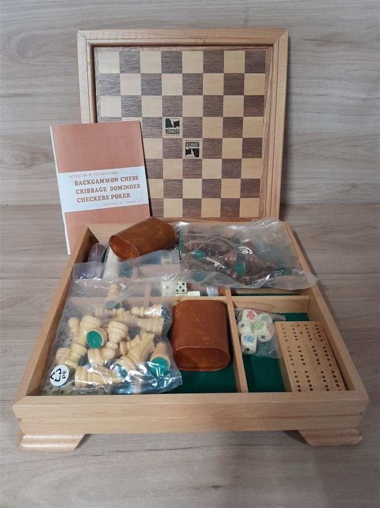 Houten Spellen kist Schaak - s5042, Verzenden, Zo goed als nieuw
