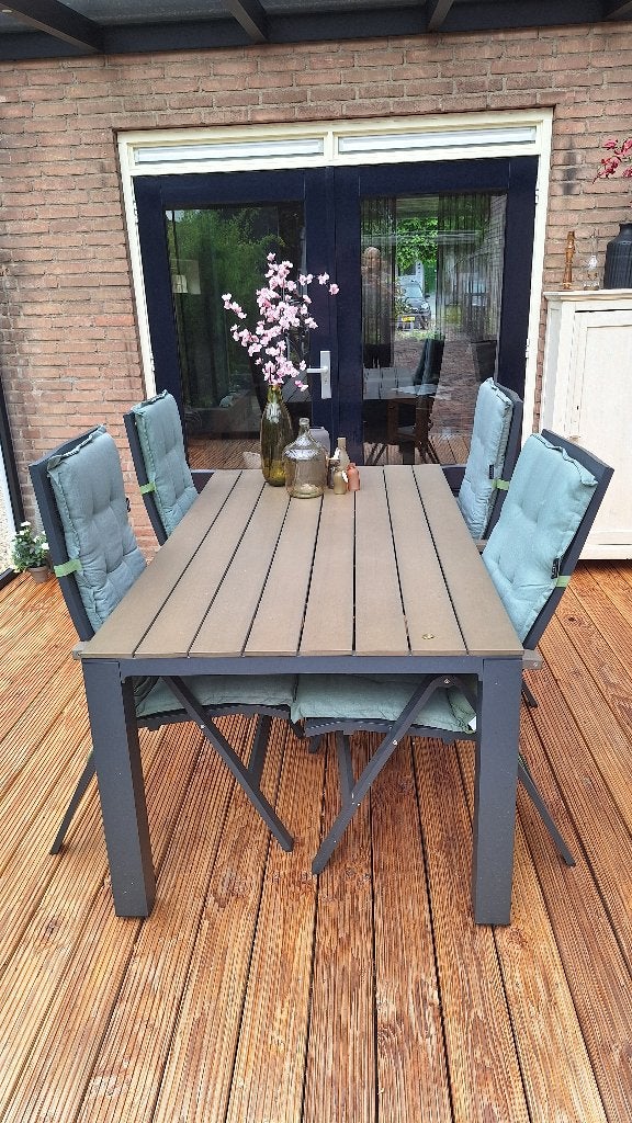Tuinset tuinstel Bois Le Duc, Tuin en Terras, Tuinsets en Loungesets, Ophalen, 4 zitplaatsen, Aluminium, Zo goed als nieuw