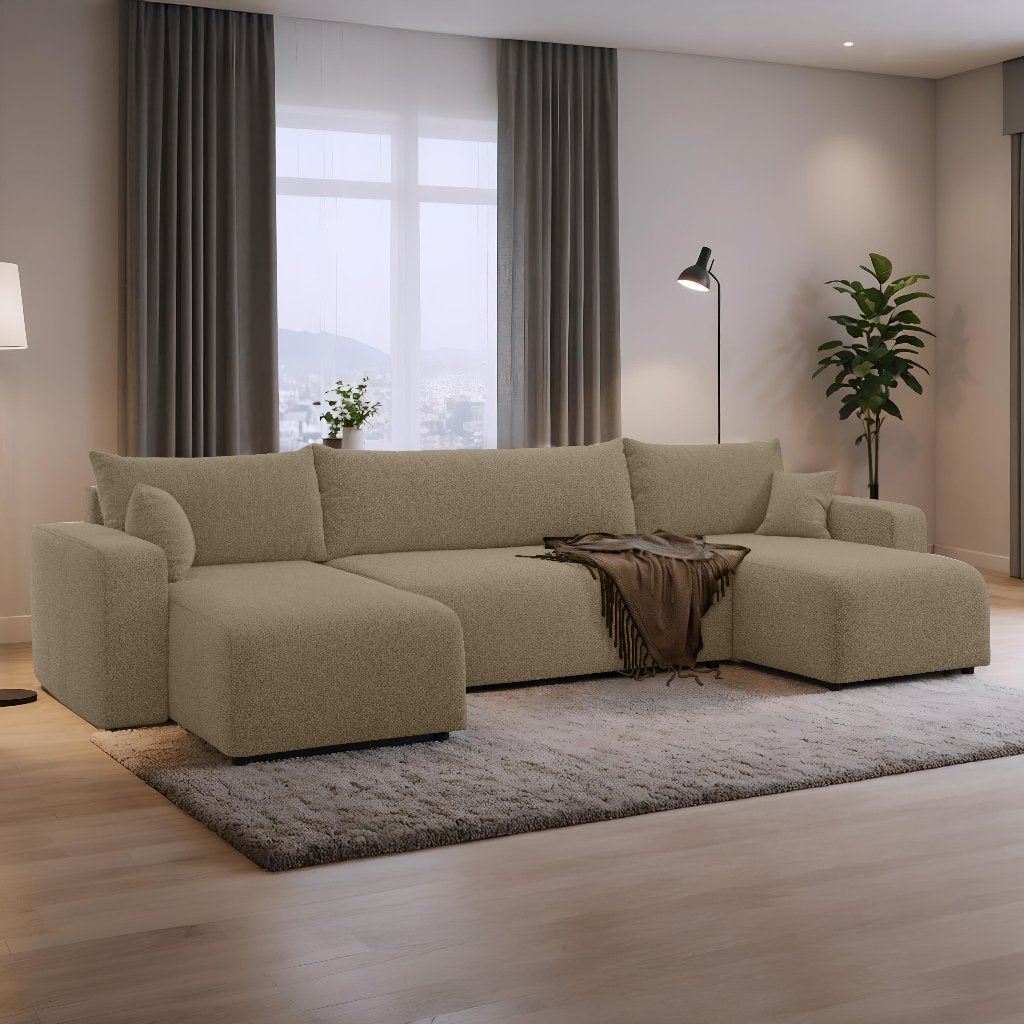 RETOURDEAL Slaapbank Teddy Beige - MET opbergruimte, Huis en Inrichting, Banken | Bankstellen, Ophalen, Overige materialen, 125 tot 150 cm