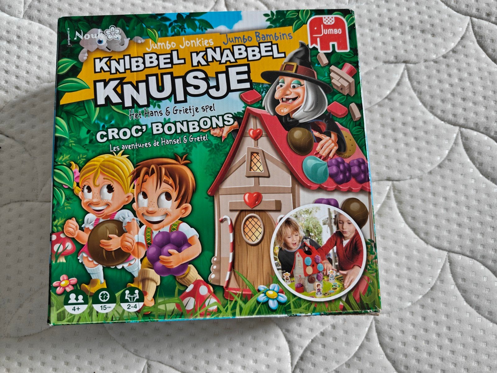 Jumbo Knibbel Knabbel Knuisje Bordspel, Drie of vier spelers, Ophalen, Gebruikt