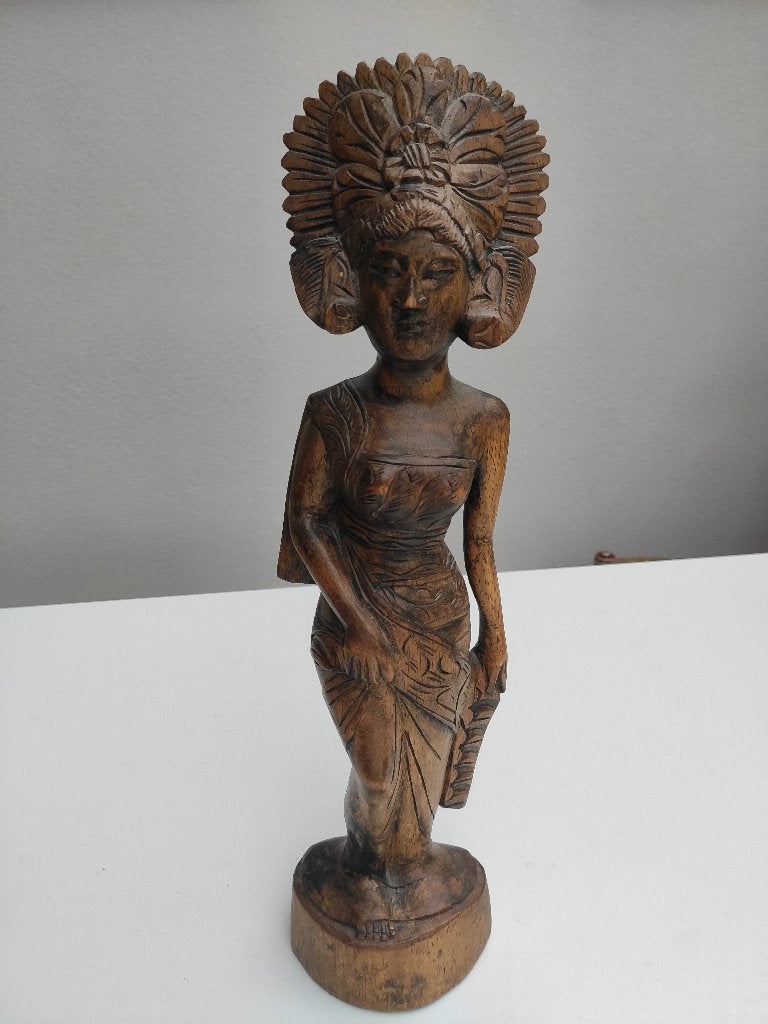 Indonesische Godin (hout 48cm), Houtsnijwerk, Ophalen of Verzenden, 20 - 50 cm, Hout
