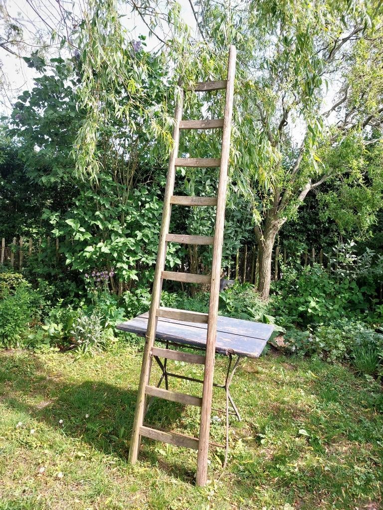 Oude houten franse ladder, Antiek en Kunst, Ophalen