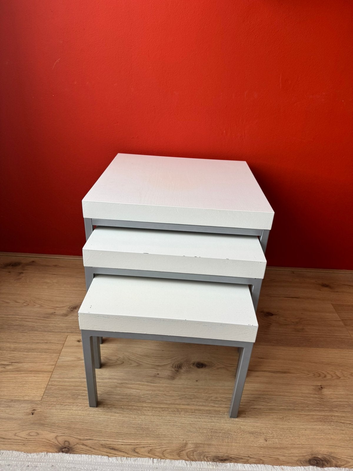 3 vierkant bijzettafel, Huis en Inrichting, Minder dan 55 cm, Vierkant, Zo goed als nieuw, Ophalen