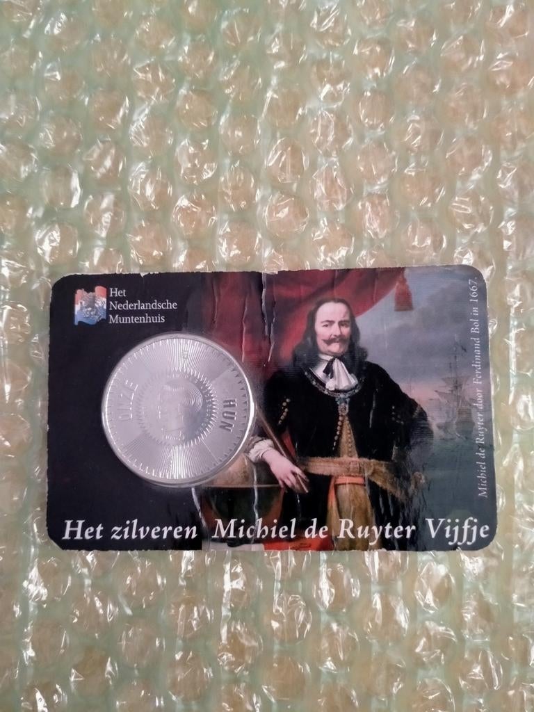 Zilveren Michiel de Ruyter Vijfje 2007., Ophalen of Verzenden, Koningin Beatrix, Euro's