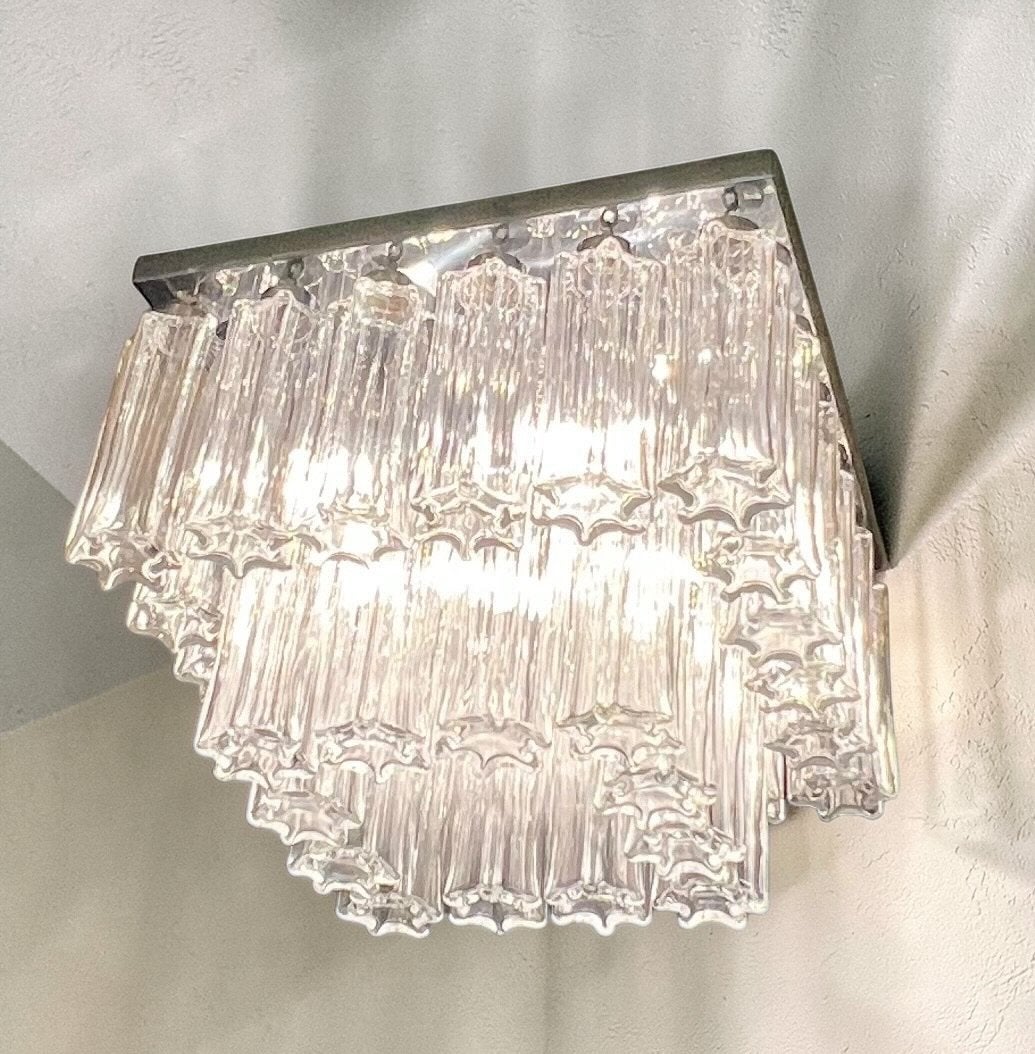 Mid Century Glashütte Limburg lamp, Huis en Inrichting, Ophalen, Zo goed als nieuw, Glas