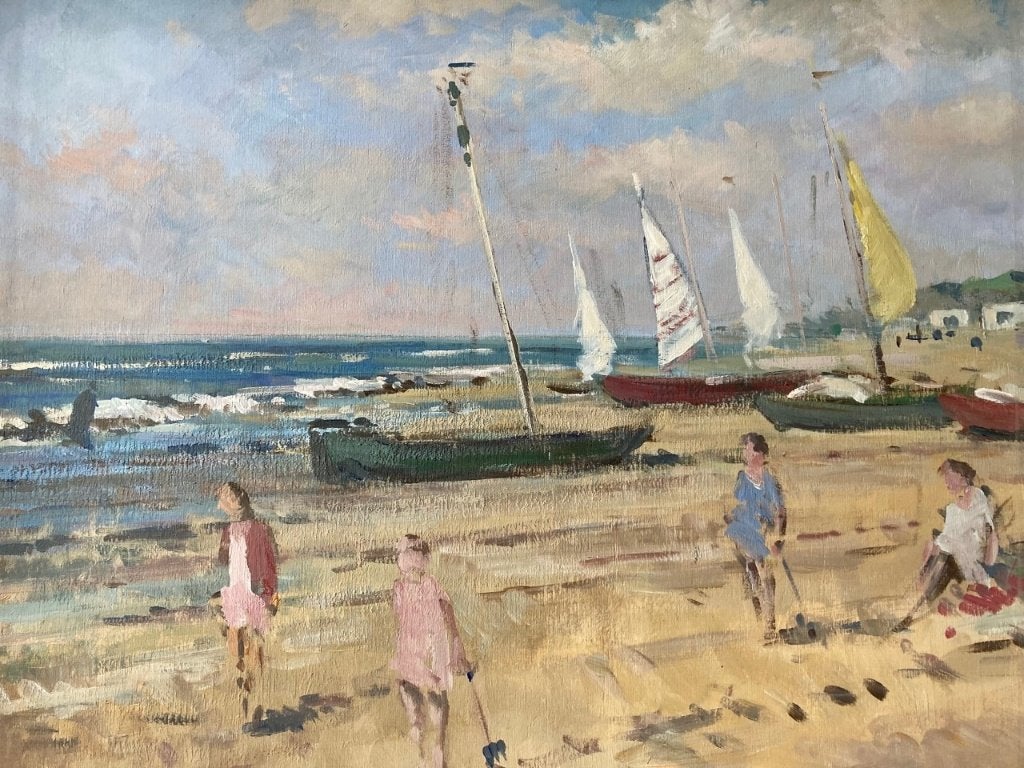 Van Noort, Zandvoorts strandgezicht, Antiek en Kunst, Ophalen