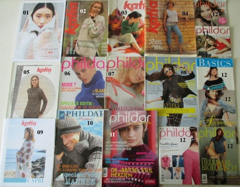 Breiboeken,Breien,Haken,Katia,Phildar,Fashion,Herfst,winter, Verzenden, Zo goed als nieuw, Breien of Haken, Patroon of Boek