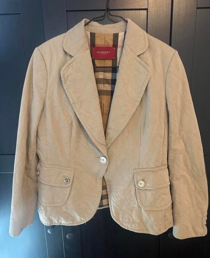 Stijlvolle Burberry dames blazer maat 38/M, Beige, Zo goed als nieuw, Jasje, Ophalen