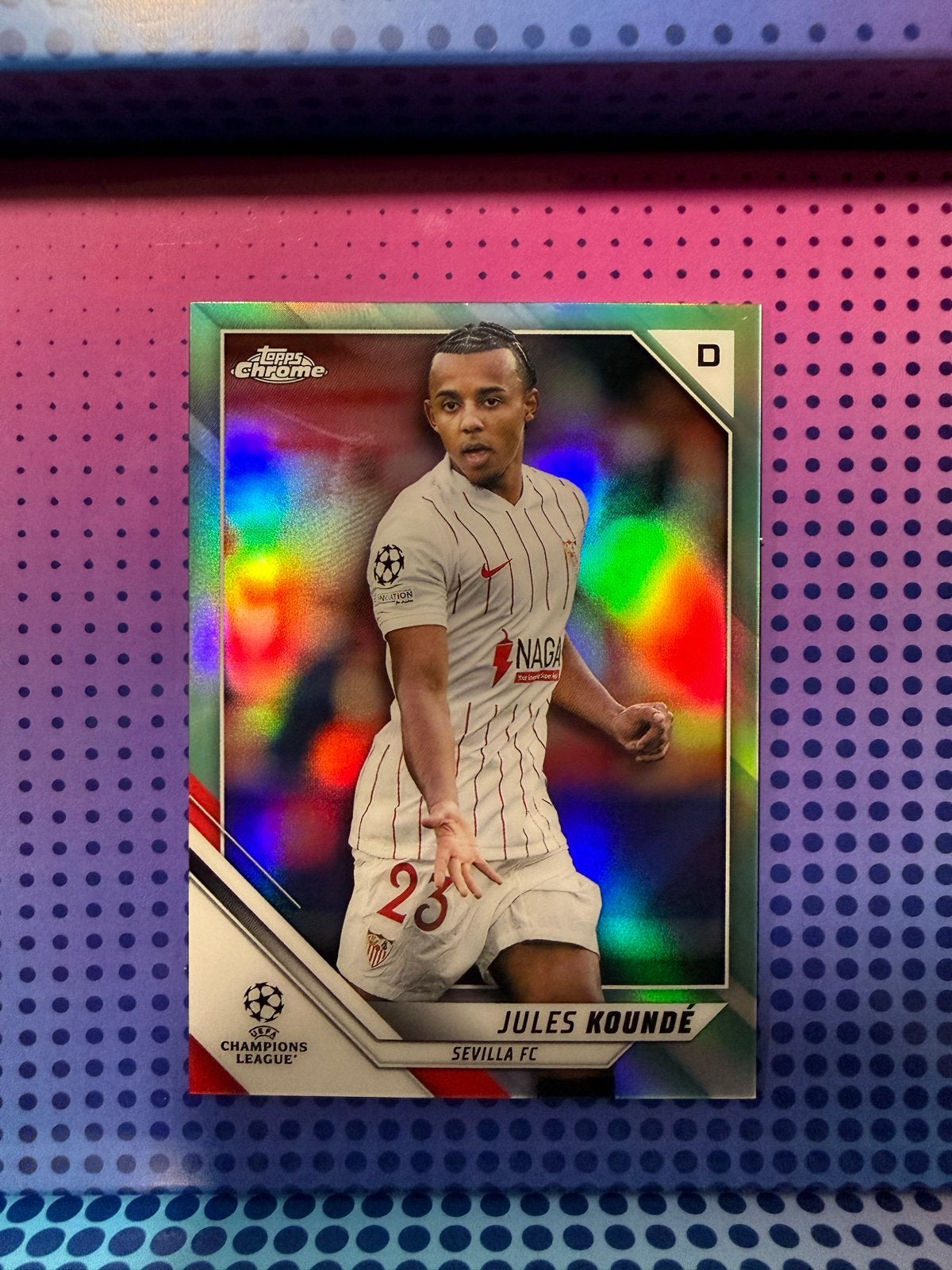 Jules Koundé Topps Chrome Champions League Kaart, Ophalen of Verzenden, Zo goed als nieuw, Buitenlandse clubs, Spelerskaart