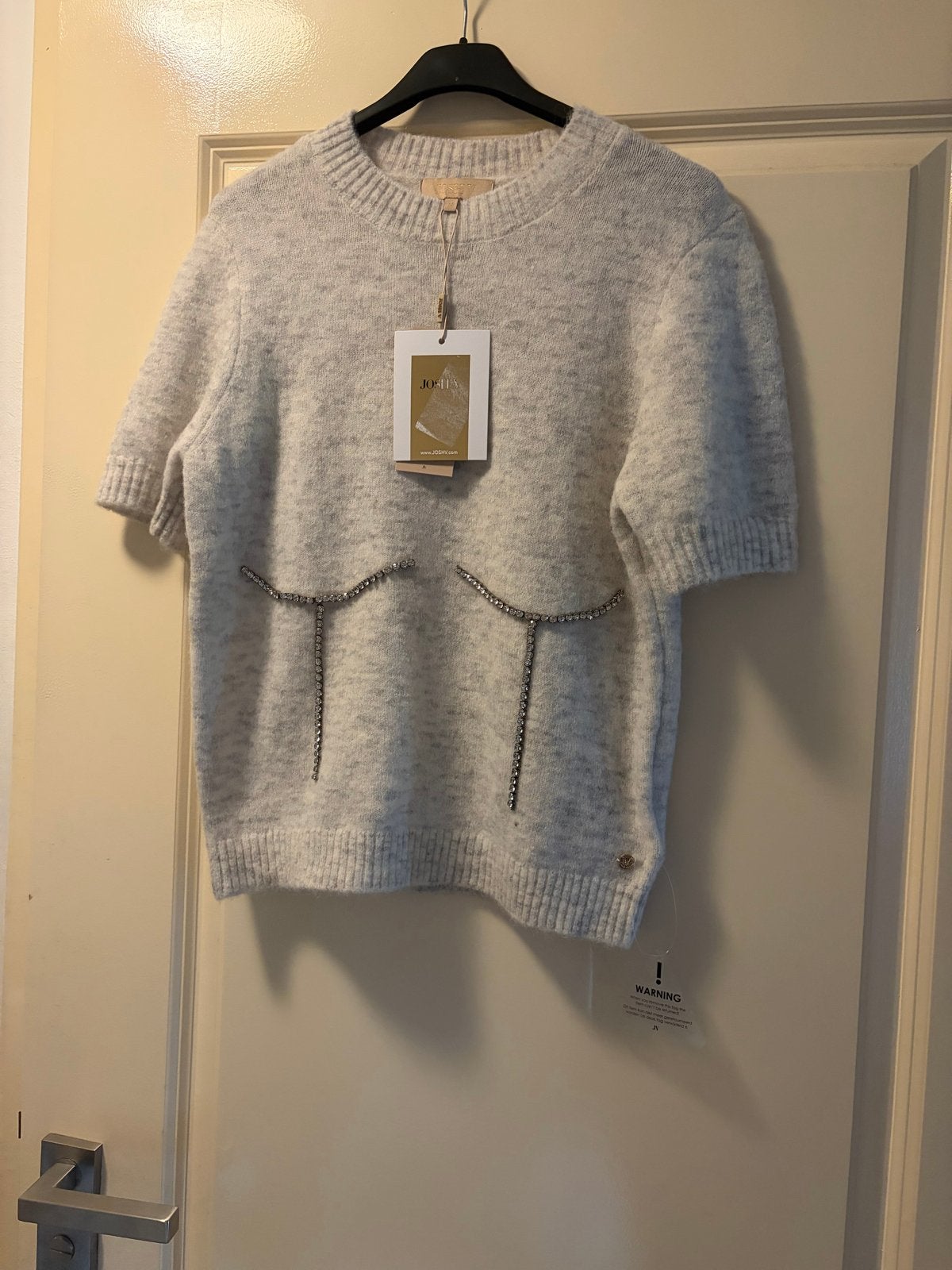 JOSH V Nadie trui met strass details, maat M, Verzenden, Nieuw, Maat 38/40 (M), Grijs