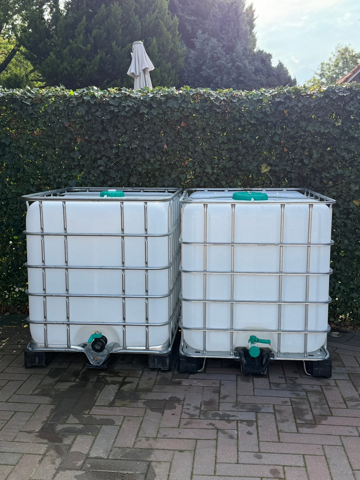 2 ibc vaten, 150 liter of meer, Ophalen, Zo goed als nieuw