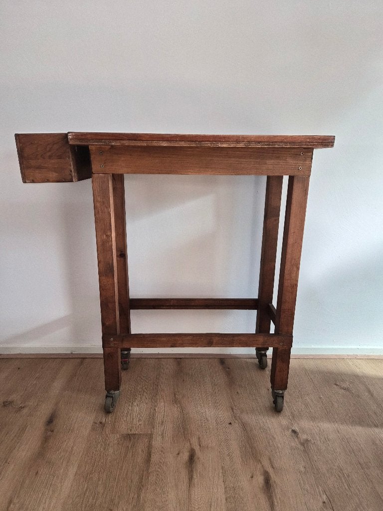Antieke houten bijzettafel/werktafel, Antiek en Kunst, Antiek | Gereedschap en Instrumenten, Ophalen