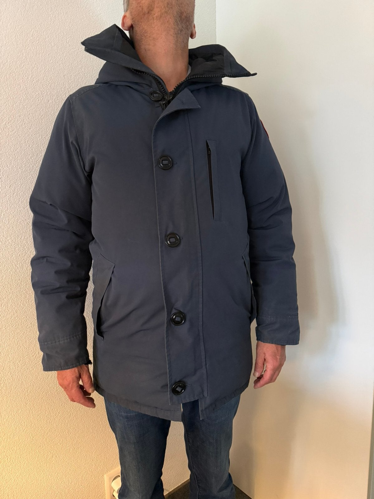 Canada Goose jas, Ophalen of Verzenden, Gedragen, Maat 48/50 (M), Blauw