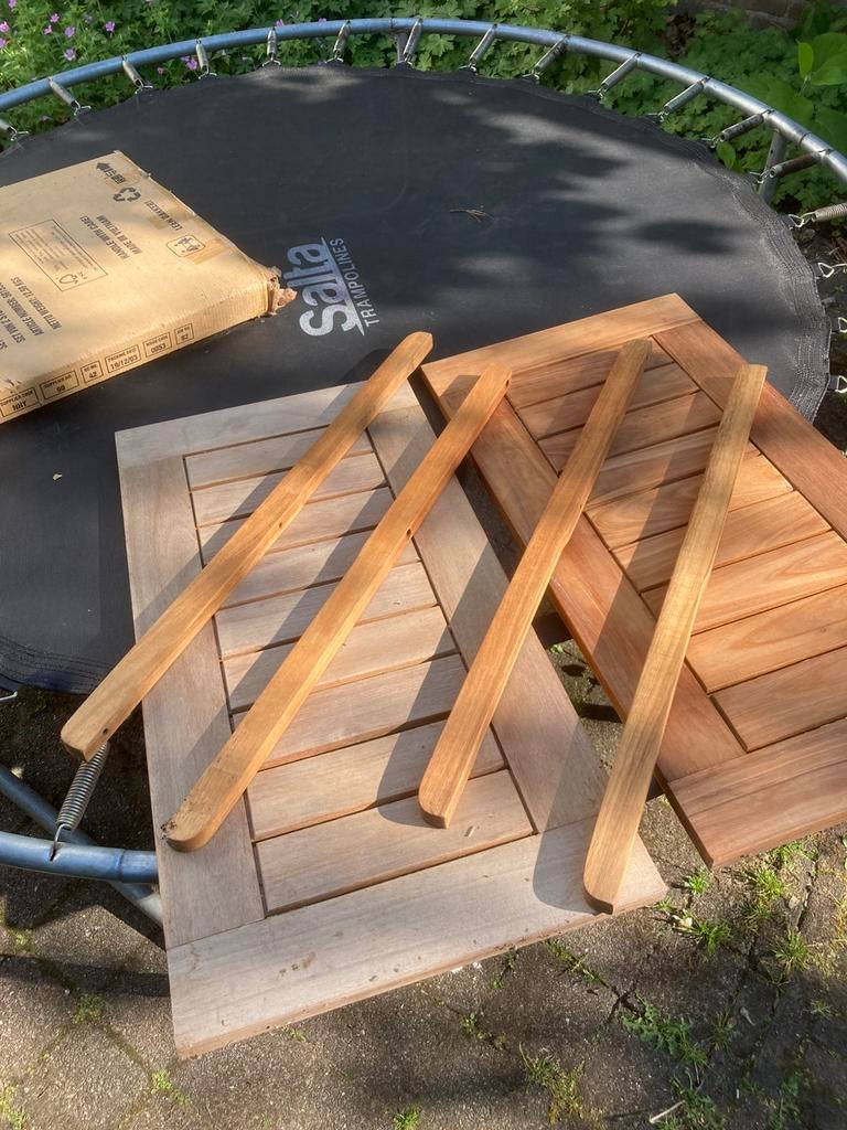 Tuintafel verlengbladen zijbladen hout Teak Leen Bakker, Ophalen of Verzenden, Zo goed als nieuw, Rechthoekig, Teakhout