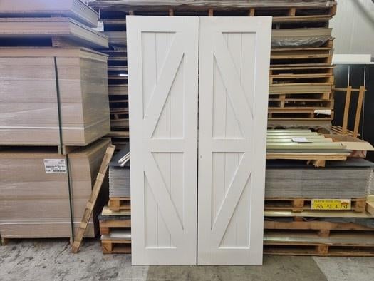 Schuifdeuren /  klapdeuren  63x231.5 cm - Hardhout, Doe-het-zelf en Verbouw, Ophalen, 120 cm of meer, Binnendeur, 200 tot 215 cm