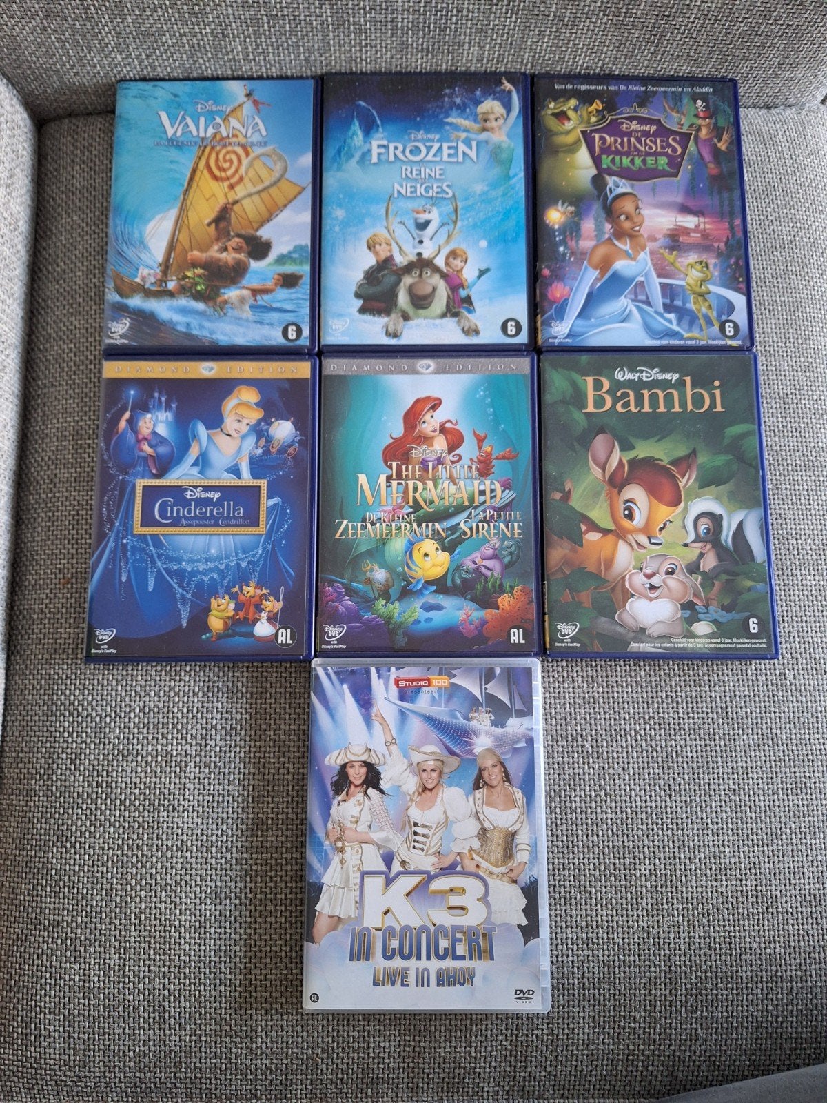 Disney: Vaiana, Frozen, Assepoester, Kleine Zee, Gebruikt, Animatie, Alle leeftijden, Nederlands