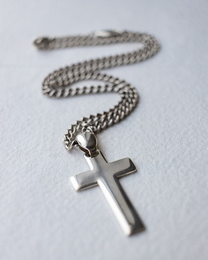 Vintage 925 zilveren ketting met kruis, Sieraden, Tassen en Uiterlijk, Ophalen of Verzenden, Zo goed als nieuw, Zilver, Zilver
