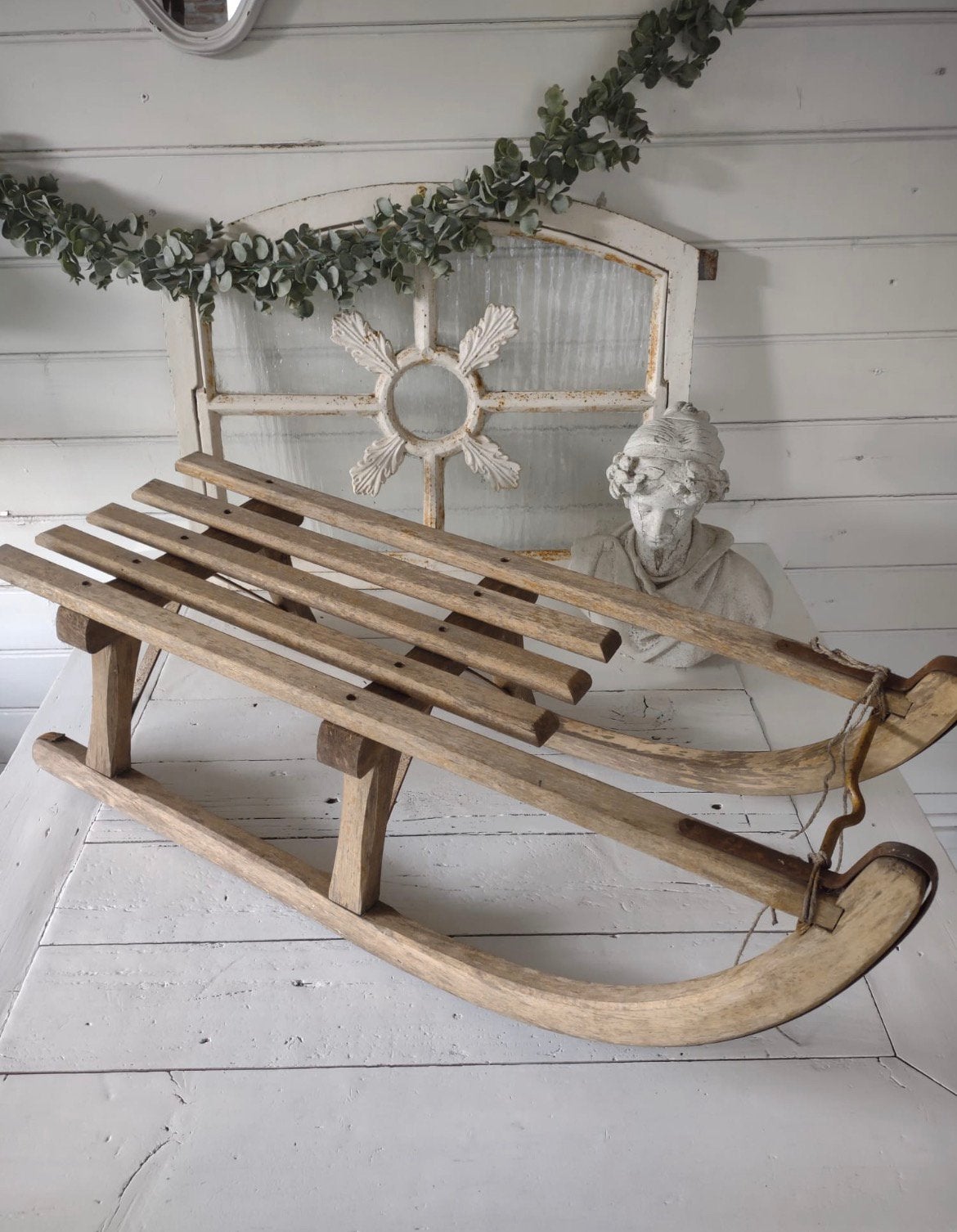 Brocante slee (kerst), Ophalen of Verzenden, Gebruikt, Hout