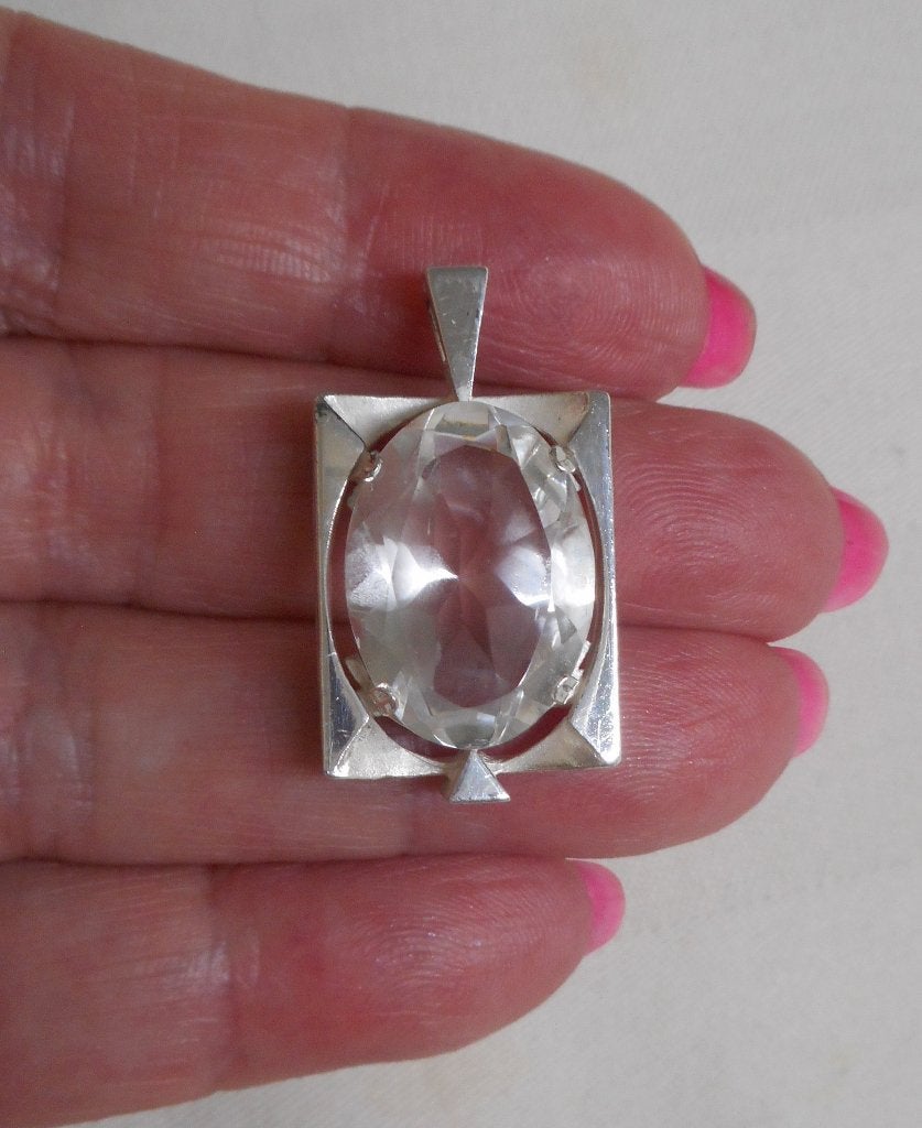 Prachtige zilveren K&L hanger met steen nr.926, Verzenden, Zo goed als nieuw, Zilver, Zilver