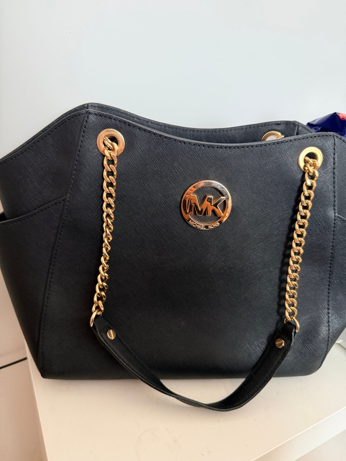 Michael Kors Handtas Zwart met Gouden Details, Ophalen, Gebruikt, Zwart, Handtas