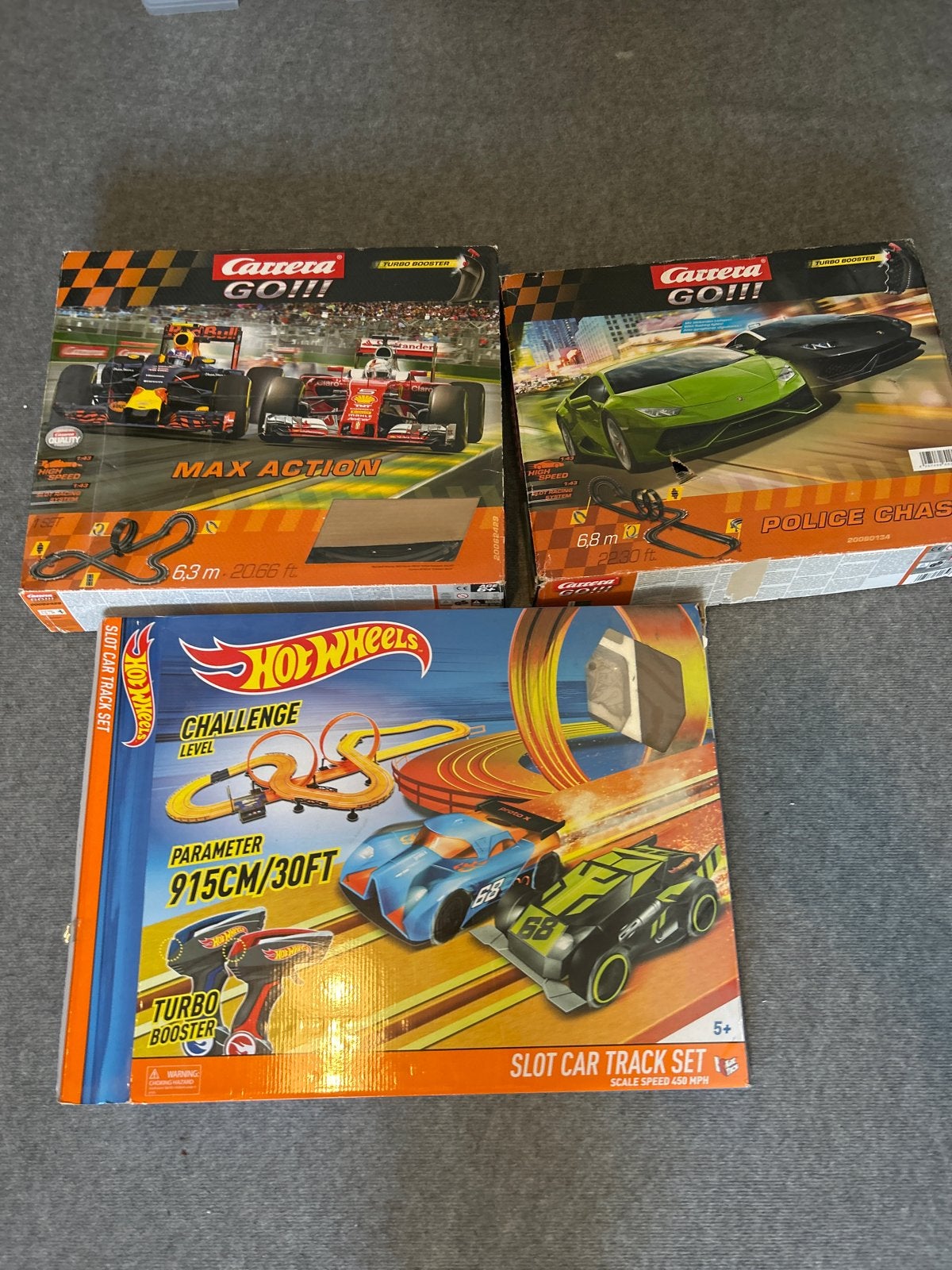 Carrera GO!!! en Hot Wheels Racebanen Set - in Doos, Racebaan, Carrera, Nieuw, Ophalen of Verzenden