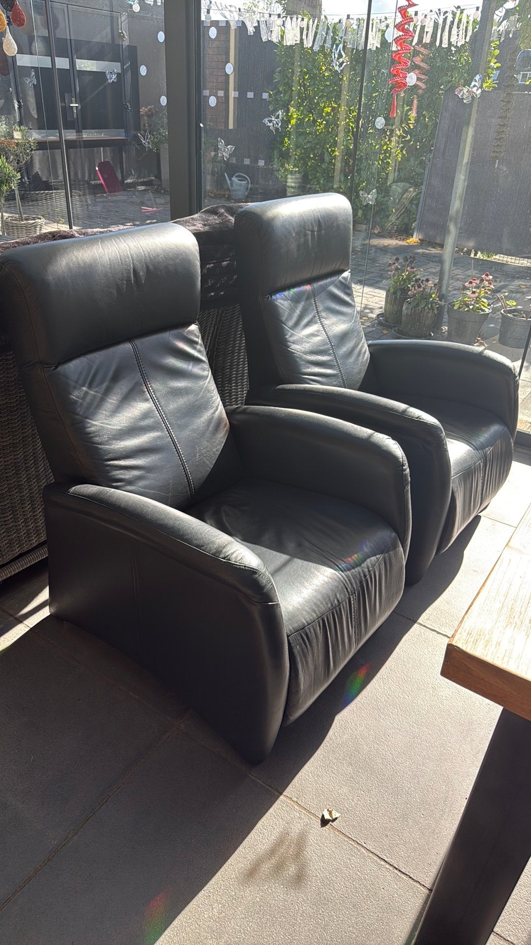 2 x lederen fauteu echt leer, Huis en Inrichting, Ophalen of Verzenden, Gebruikt, 75 tot 100 cm, Leer