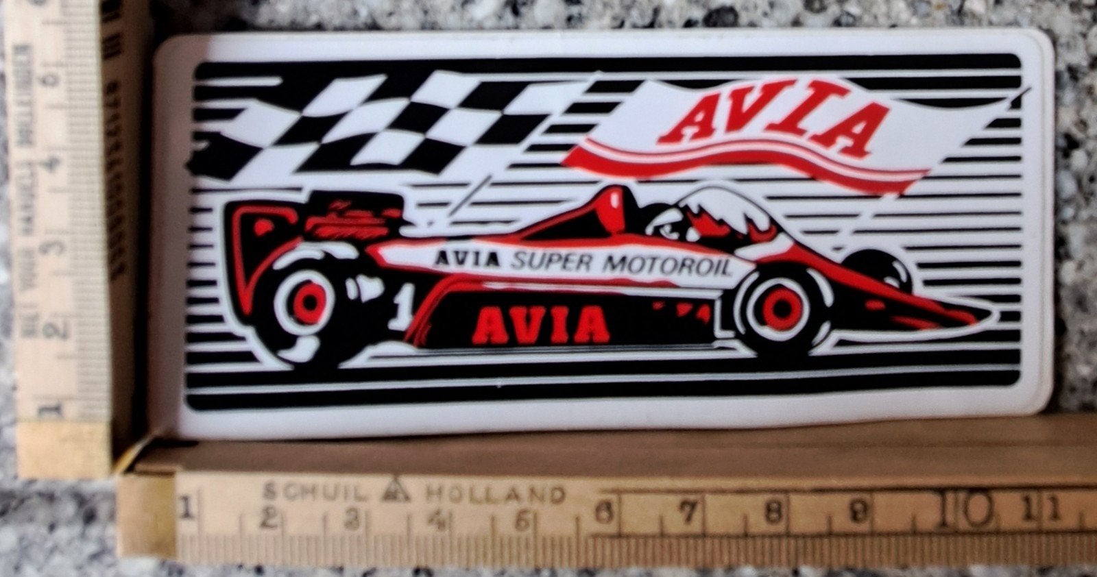 Vintage sticker vintage Avia Super Motoroil Formule 1, Ophalen of Verzenden, Zo goed als nieuw, Auto of Motor