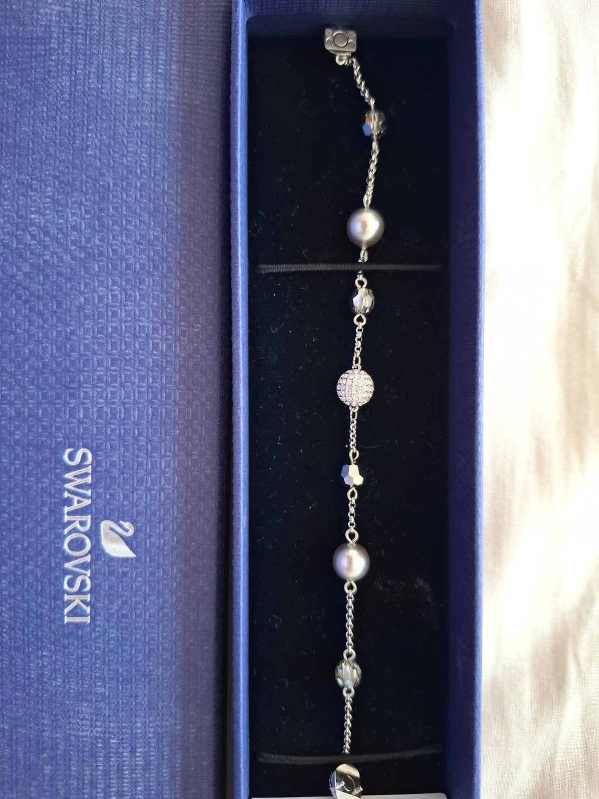 Swarovski Armband Nieuw in Doos - Elegant en Sprankelend, Overige materialen, Nieuw, Zilver, Ophalen