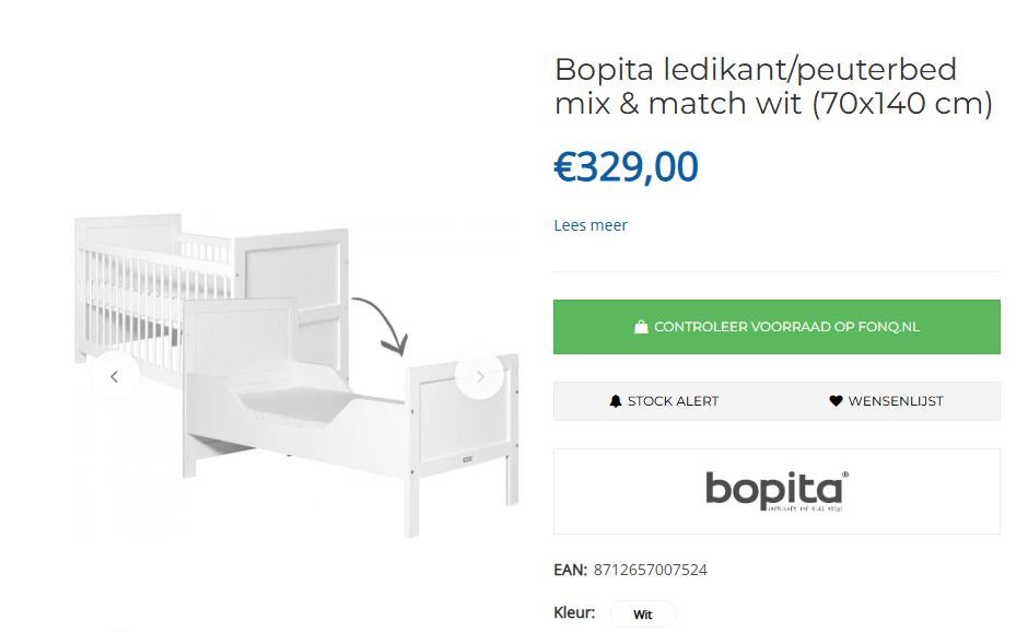 Bopita ledikant en peuterbed in één!, Kinderen en Baby's, Babywiegjes en Ledikanten, Zo goed als nieuw, Ledikant, Ophalen