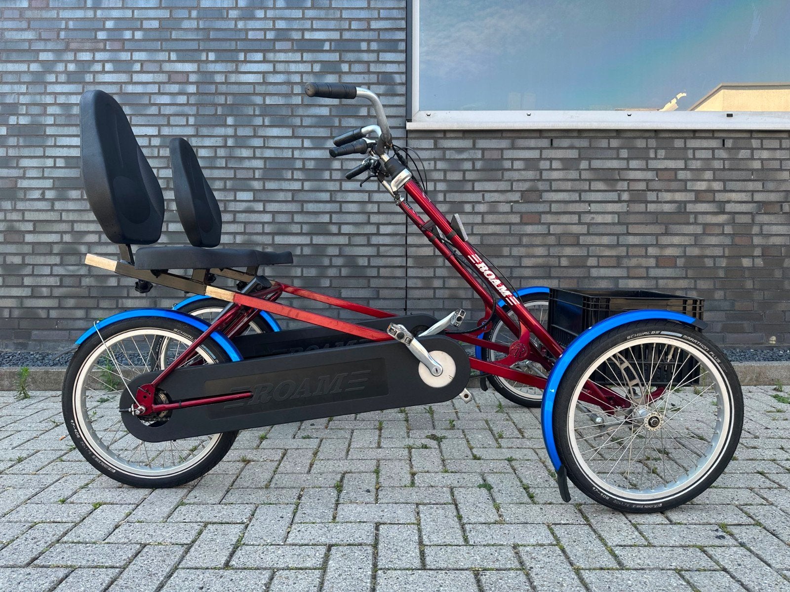 Elektrische 4 wieler tandem duo fiets uniek! mooi, Fietsen en Brommers, Fietsen | Driewielfietsen, Ophalen, Zo goed als nieuw