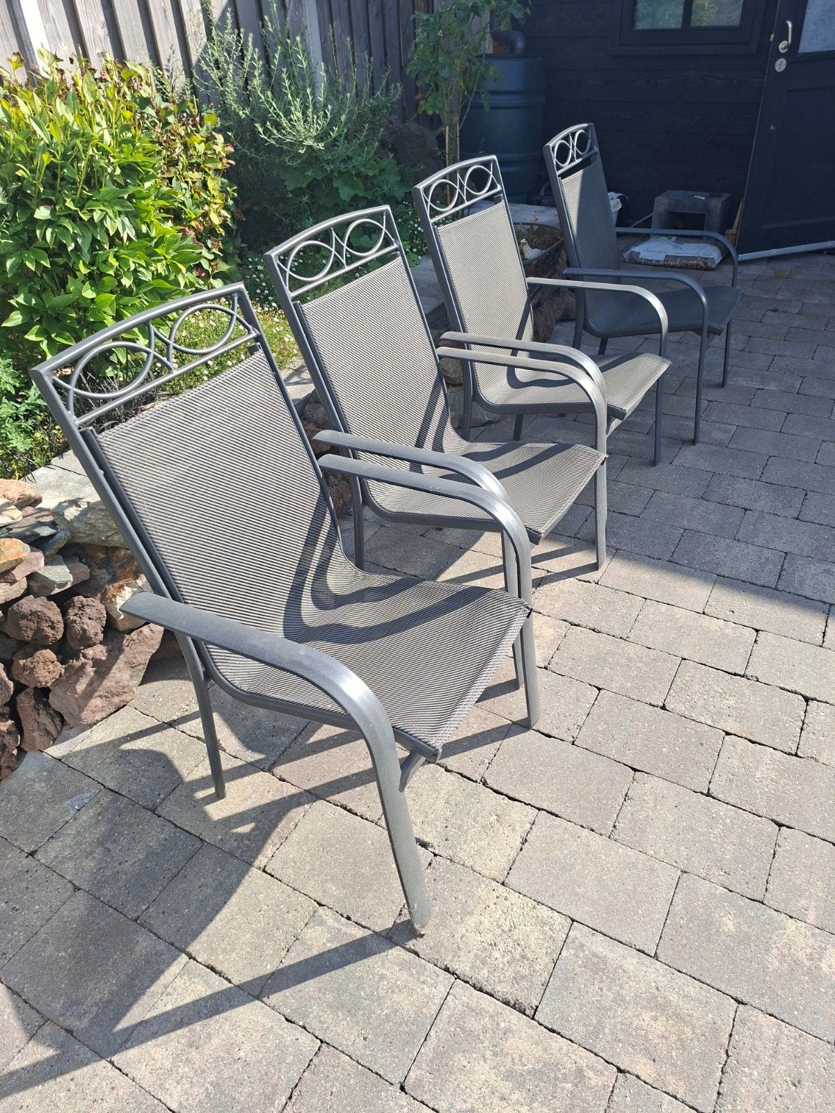 4 tuinstoelen, Tuin en Terras, Ophalen, Gebruikt, Aluminium