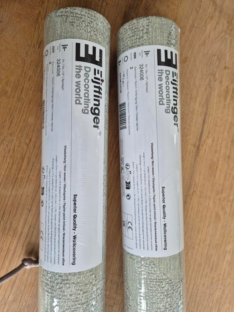 2 rollen Eijffinger Embrace 324006 behang - ongeopend, Ophalen of Verzenden, Minder dan 10 m², Groen, Modern, subtiel, natuurlijk