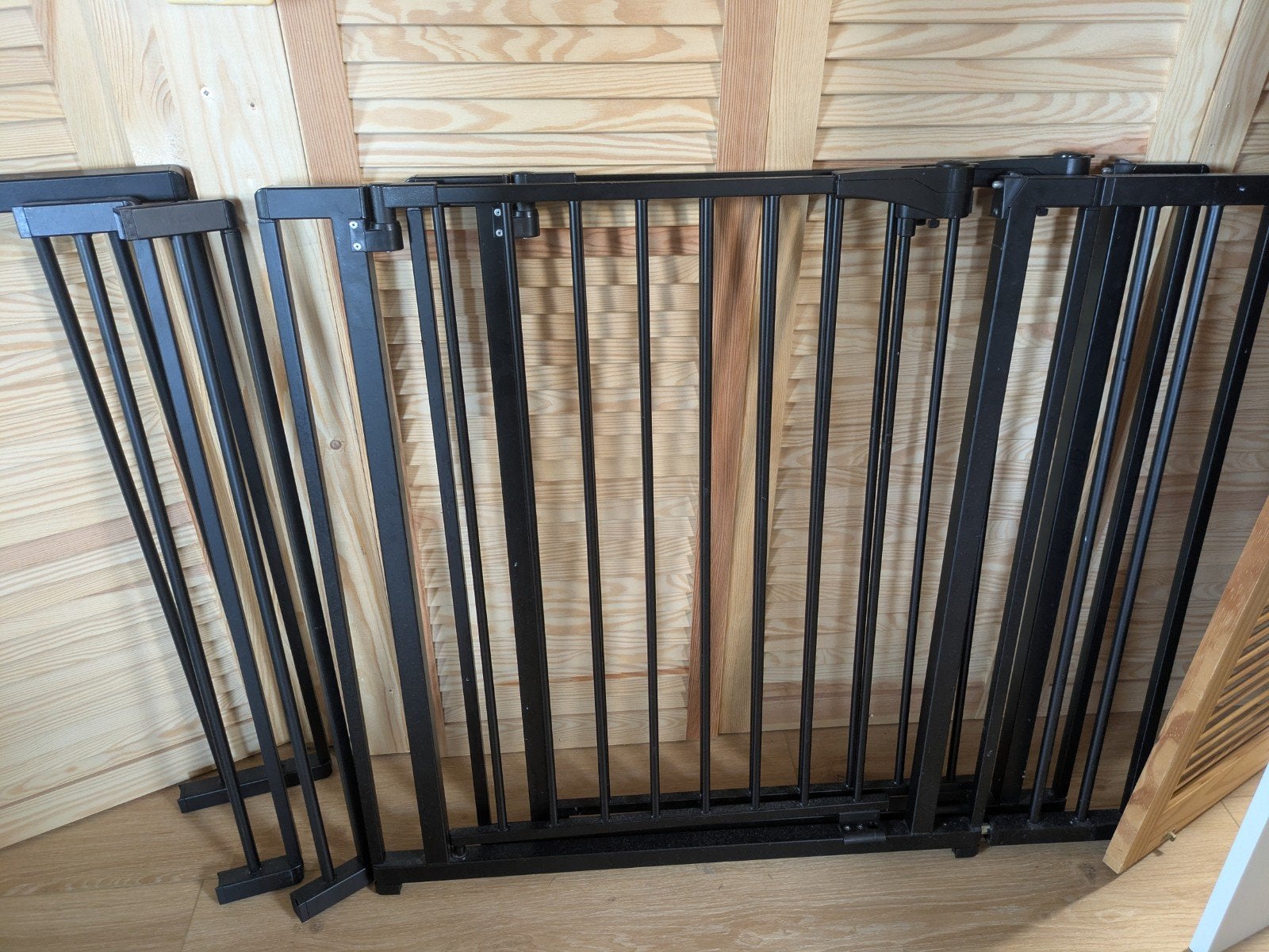 2x Traphek Baaloo Powerclose Easy Zwart 73-107cm, Kinderen en Baby's, Traphekjes, Ophalen, Gebruikt, Metaal of IJzer, Klemhekje