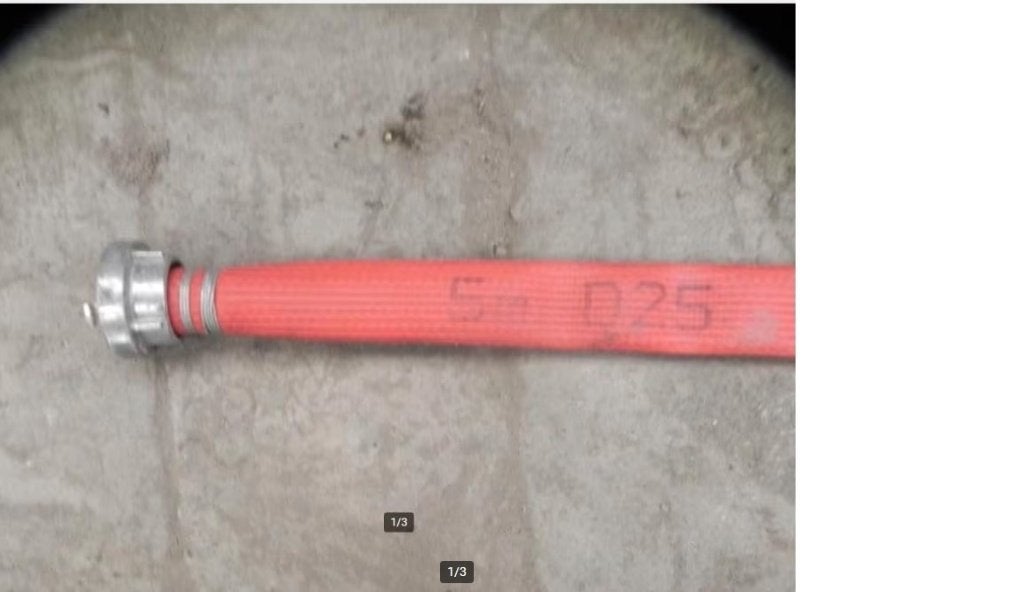Brandslang Rood Plat oprolbaar 25mm 5m, Ophalen, Gebruikt, Tuinslang