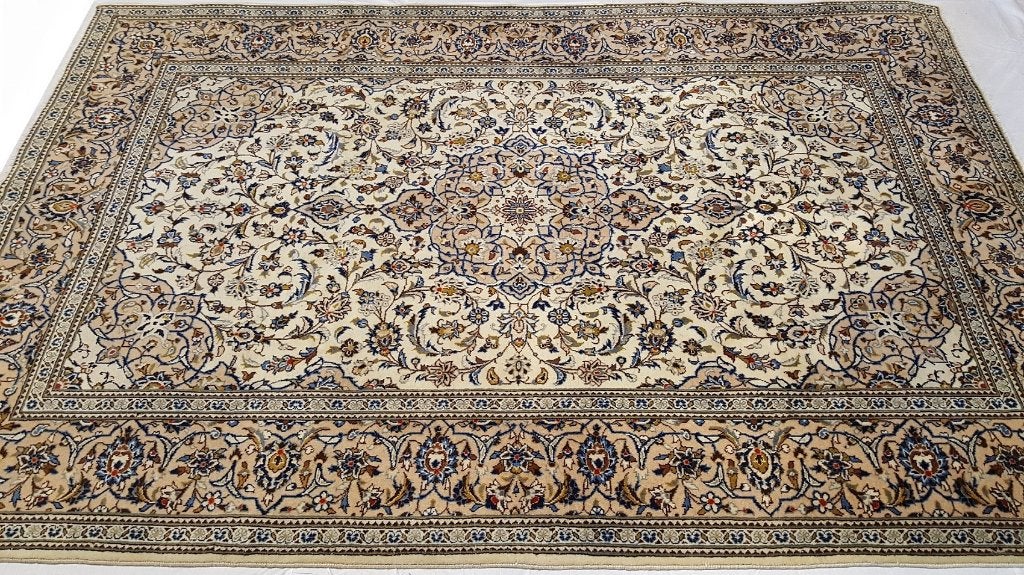 Perzisch tapijt Kashan 300x200/kleed/Kelim/50% korting/sale, Www.simatapijten.nl, Beige, 150 tot 200 cm, Ophalen of Verzenden