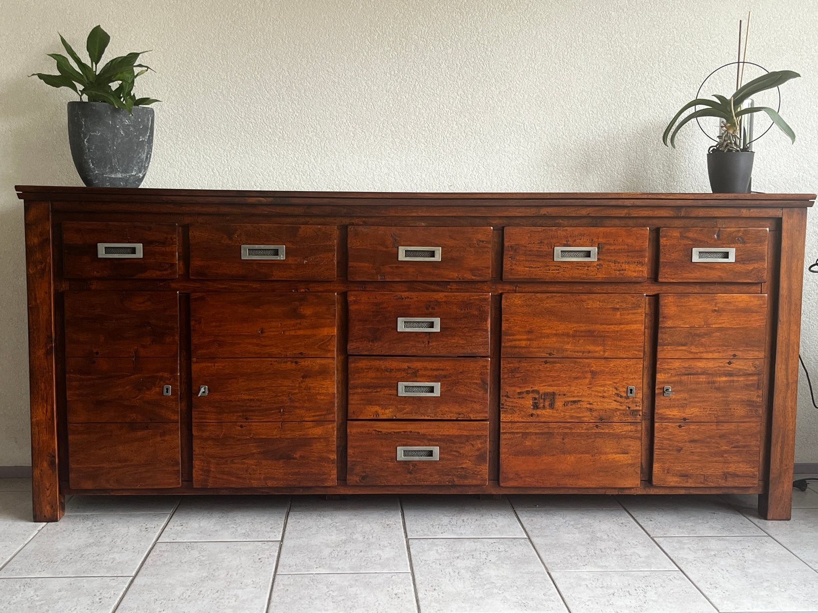 Henders & Hazel Dressoir - 224x45x95 cm, Ophalen, Gebruikt, 200 cm of meer, Met lade(s)
