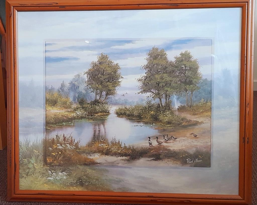 Reproductie van Reint Withaar in houten lijst achter glas, Antiek en Kunst, Ophalen