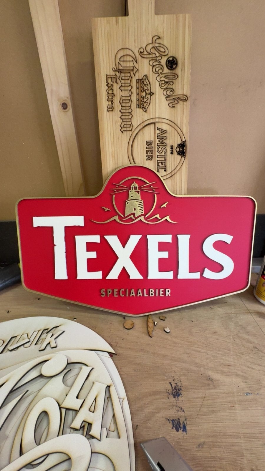 Houten Texels Bord, Verzamelen, Ophalen of Verzenden, Nieuw, Reclamebord, Plaat of Schild, Overige merken