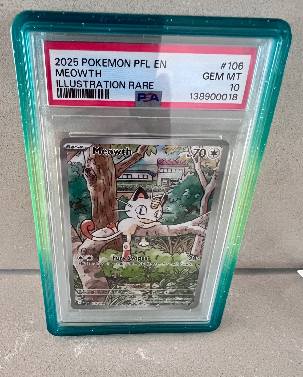 Meowth pfl 106 PSA 10, Ophalen of Verzenden, Zo goed als nieuw, Losse kaart