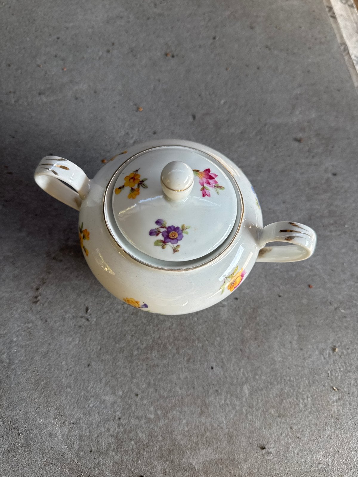 Vintage Kahla Suikerpot met Bloemmotief, Antiek en Kunst, Ophalen of Verzenden