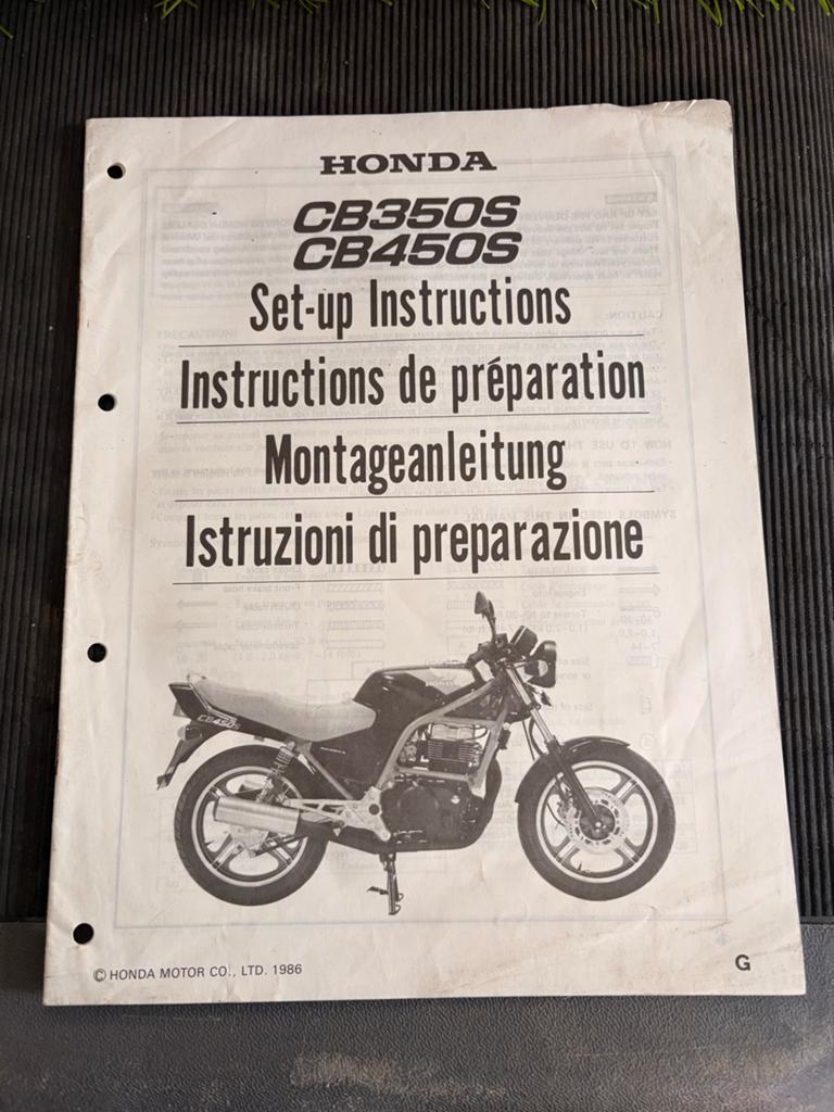 Honda CB350S CB450S dealer montagehandleiding (1986), Motoren, Handleidingen en Instructieboekjes, Ophalen of Verzenden, Honda