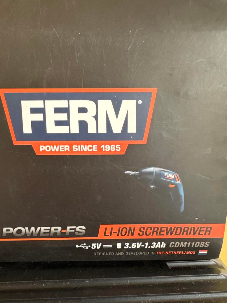 Ferm Li-ion Schroevendraaier CDM1108S, Ophalen, Zo goed als nieuw, Minder dan 400 watt, Boor- en Schroefmachine