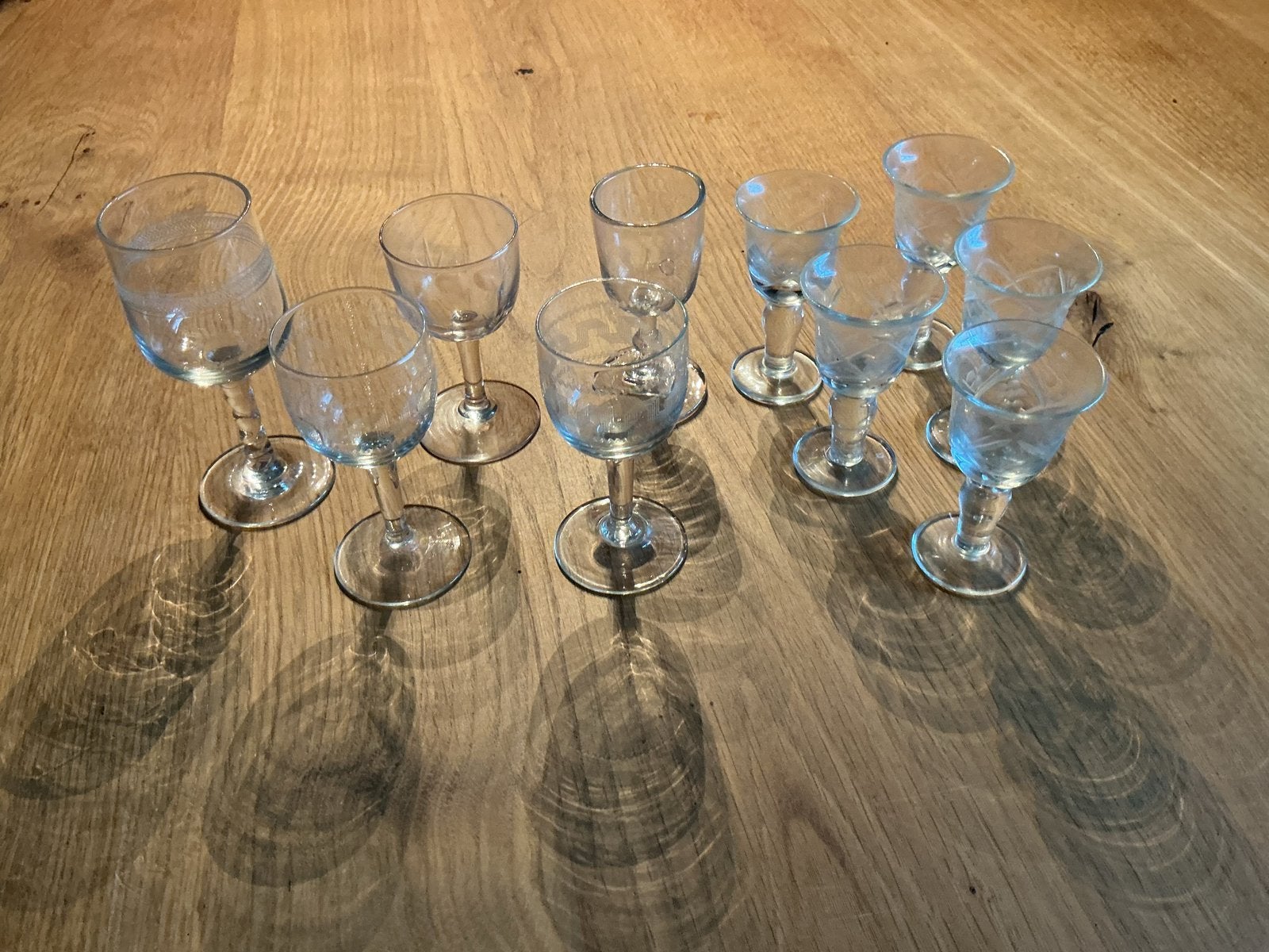 Set van 9 vintage borrelglaasjes, Ophalen of Verzenden