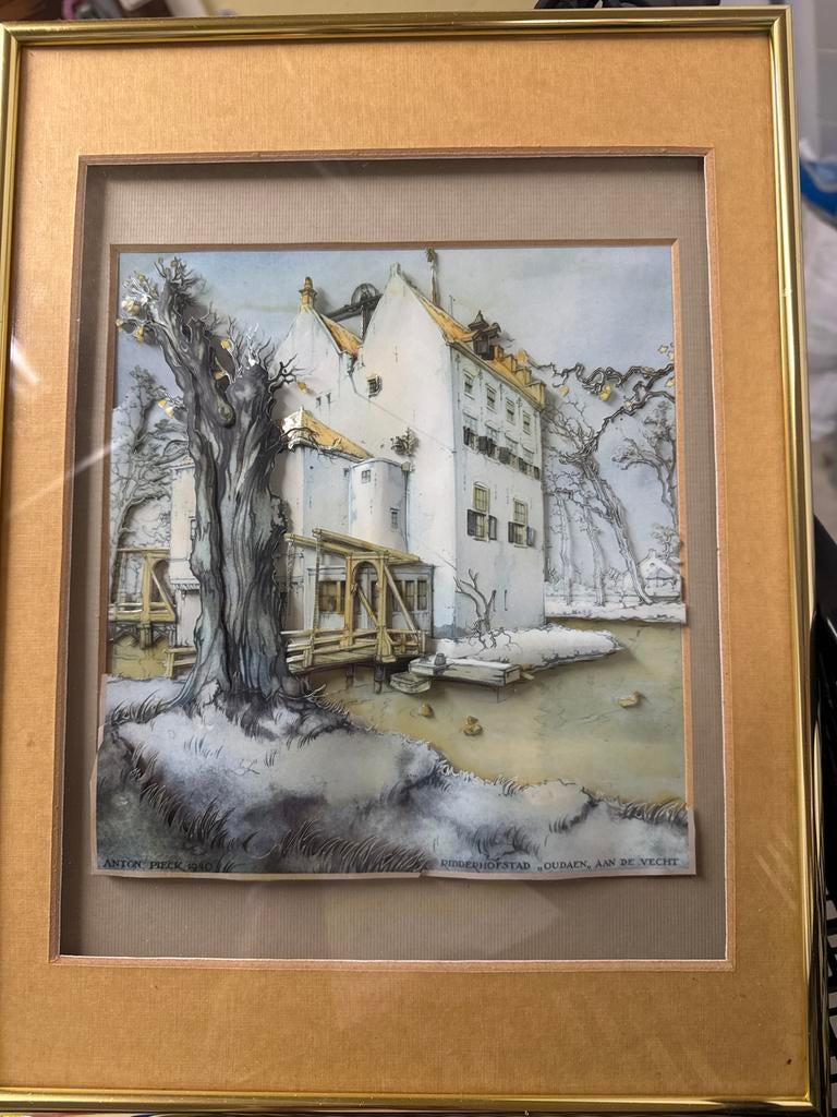 Anton Pieck 3D-print Ridderhofstad Oudaan aan de Vecht, Ophalen of Verzenden