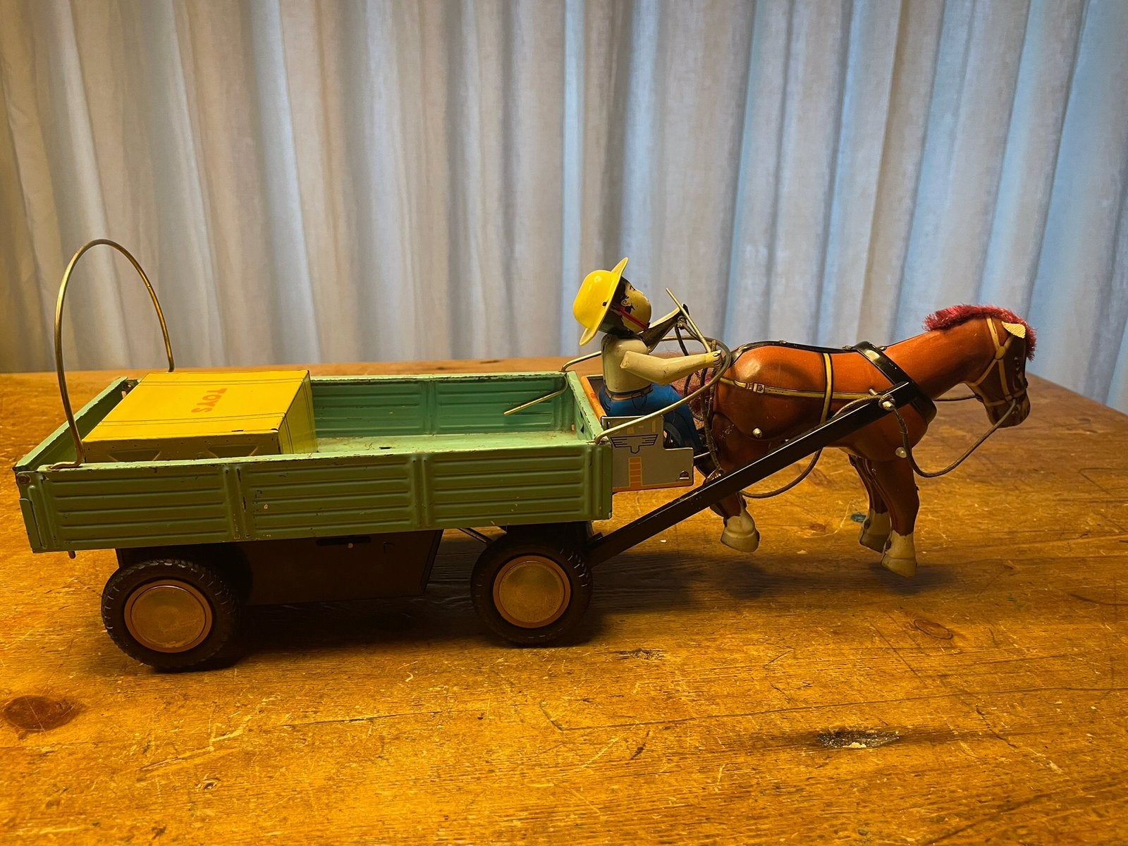 Blikken paard en wagen uit 1960, Ophalen of Verzenden